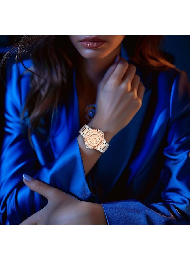 KENNETH SCOTT Kenneth Scott K24507-KBKK Women's Analog Display Watch & Stainless Steel Strap Rose Gold  - Image 5