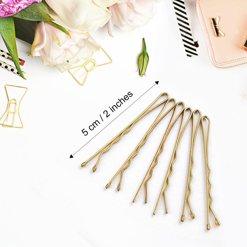 MORGLES Blonde Hair Bobby Pins, 120PCS 2Inches Gold Hair Pins for Women with Box - Image 3