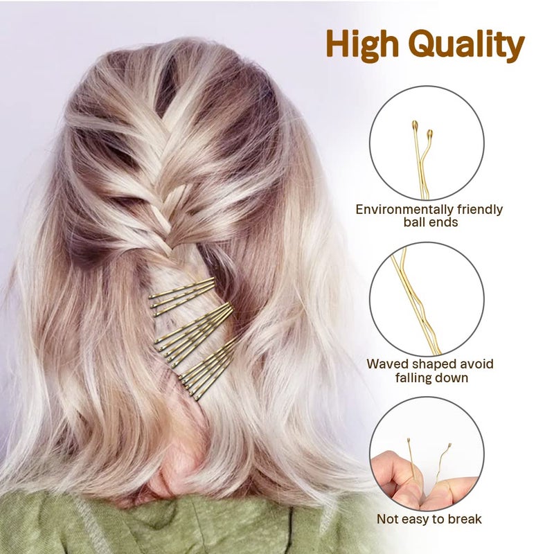 MORGLES Blonde Hair Bobby Pins, 120PCS 2Inches Gold Hair Pins for Women with Box - Image 4