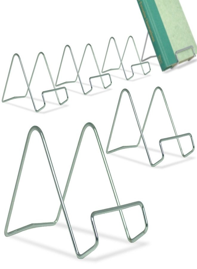 BANBERRY DESIGNS Silver Wire Easel Display Stand - Smooth Chrome Metal - 3 Inch High - Pack of 6 - Image 1