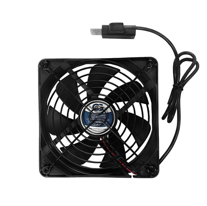 Coolerguys Single USB Fan for PlayStation, Xbox, Receivers, Roku (120mm) - Image 1