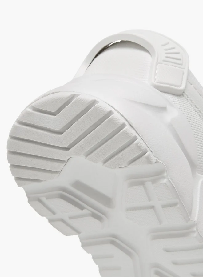 Dash Panelled School Shoes with Hook and Loop Closure
