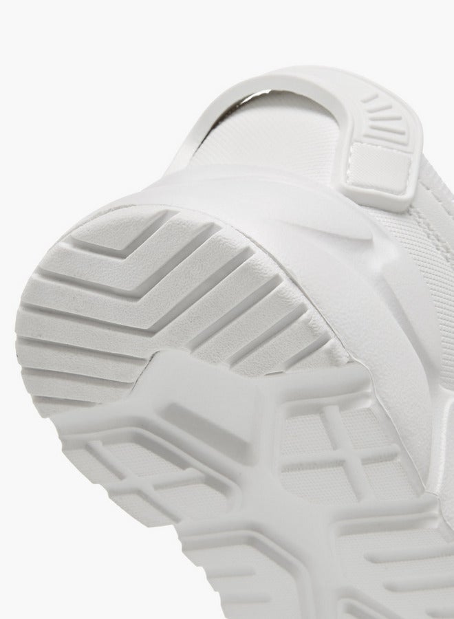 Dash Panelled School Shoes with Hook and Loop Closure  - Image 5