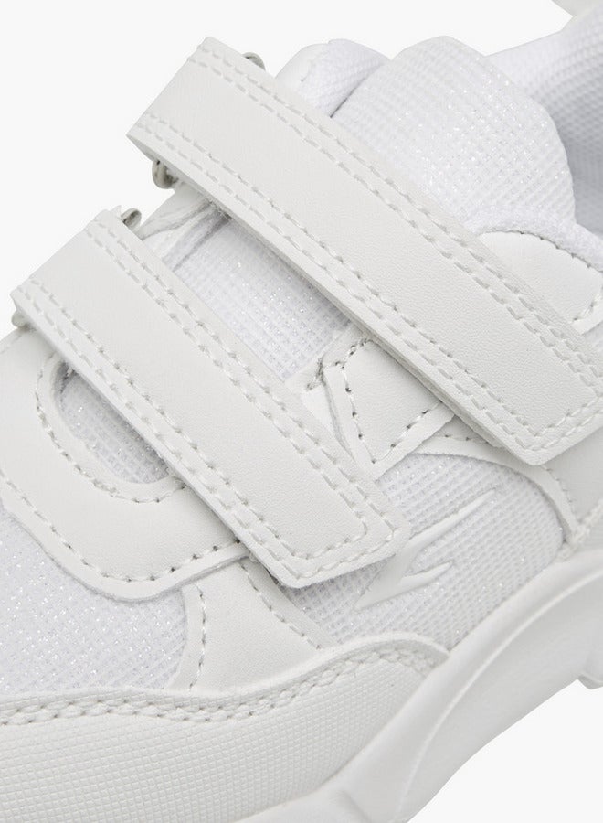 Dash Panelled School Shoes with Hook and Loop Closure  - Image 4