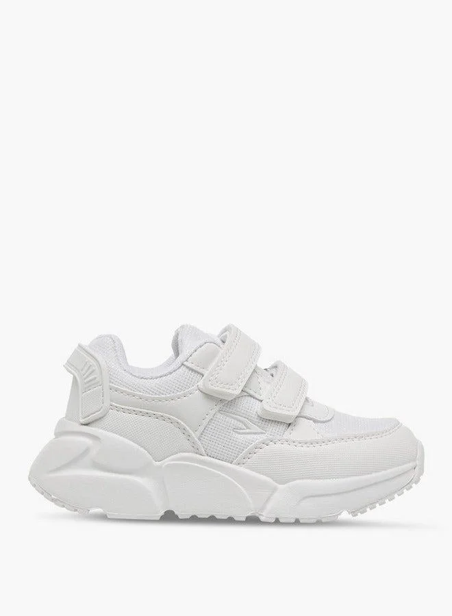 Dash Panelled School Shoes with Hook and Loop Closure