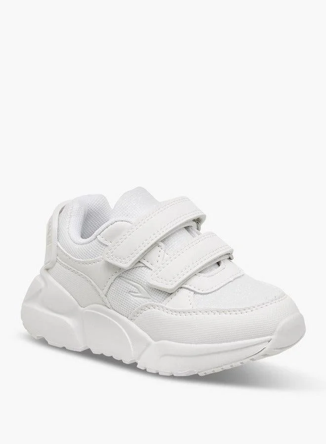 Dash Panelled School Shoes with Hook and Loop Closure