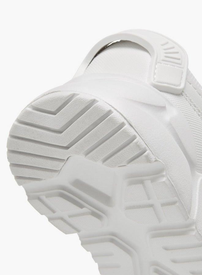Dash Panelled School Shoes with Hook and Loop Closure - Image 5