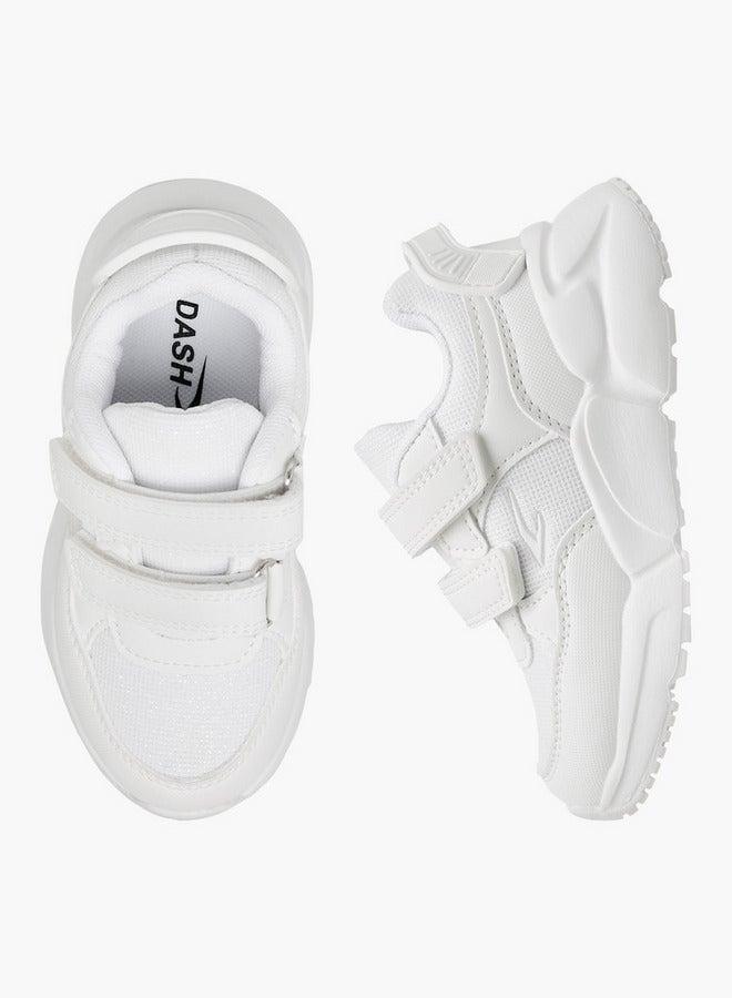 Dash Panelled School Shoes with Hook and Loop Closure - Image 3