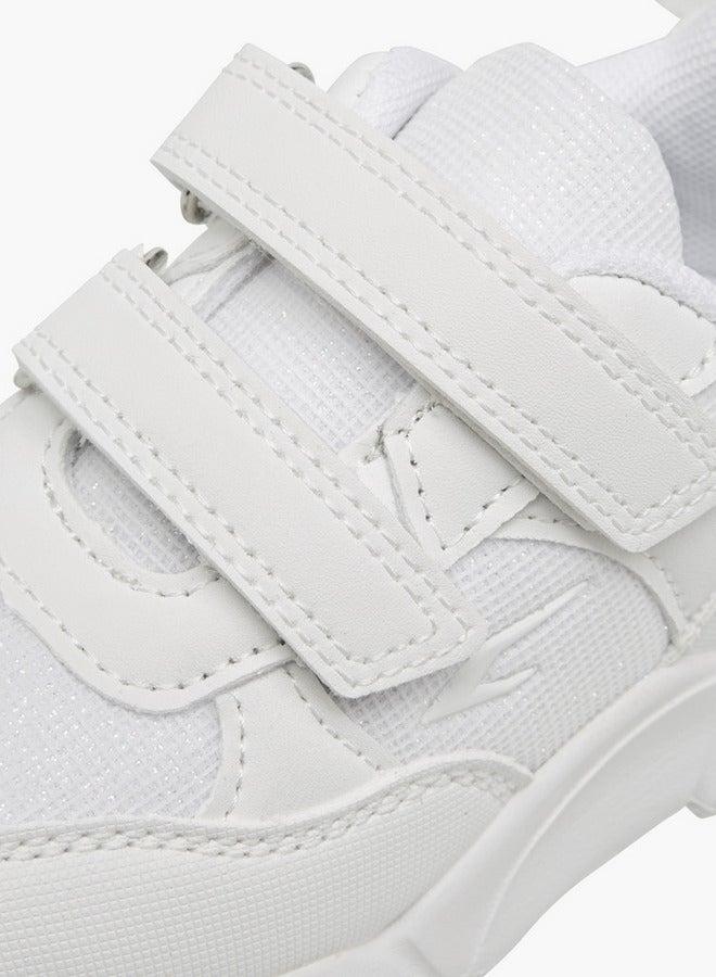 Dash Panelled School Shoes with Hook and Loop Closure - Image 4