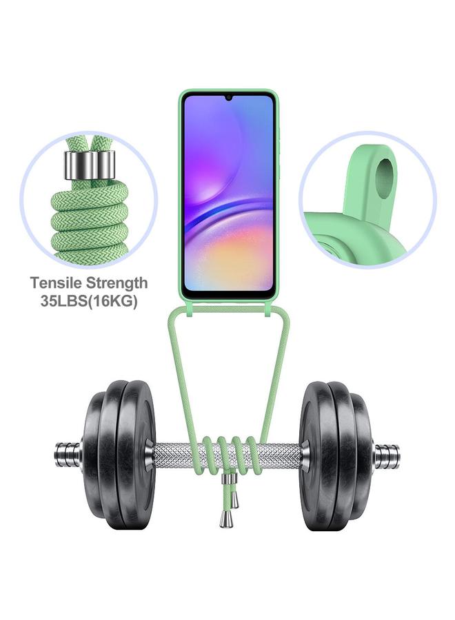 S-TOP Case For Samsung Galaxy M05 / F05 Integrated Card Bag Solid Color Liquid Silicone Phone Case with Lanyard - Image 5