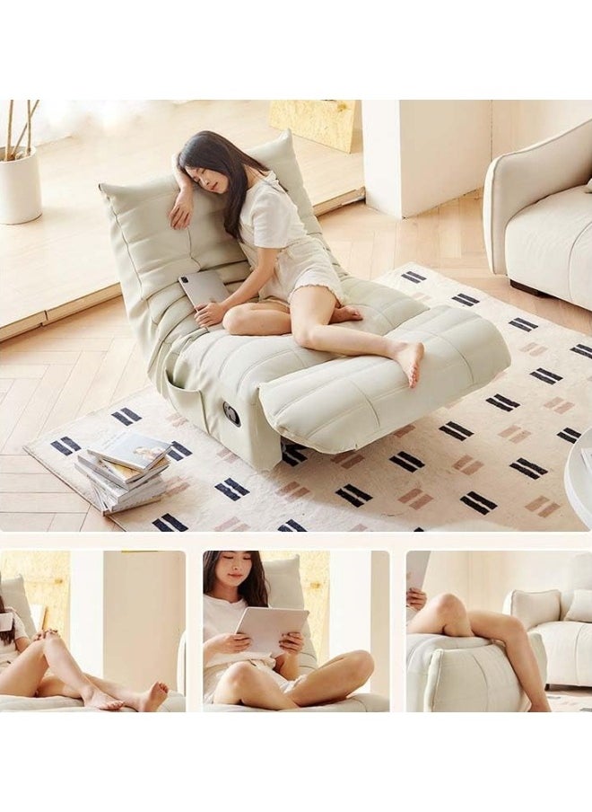 Rocking Chair,Lazy sofa,Multifunctional Rocking Chair, Leather Leisure Sofa Chair, 360° Rotation Lazy sofa,90 * 100 * 86cm, White