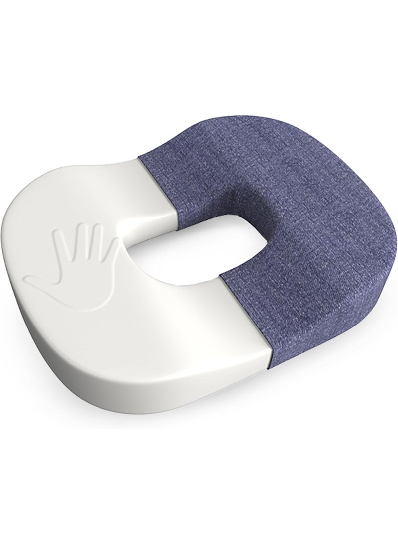 CareFoam وسادة دونات من فوم الذاكرة للعناية بألم العصعص وأسفل الظهر – وسادة مقعد للعلاج من البواسير، عرق النسا والبواسير – 18 x 14 x 3 بوصة، زرقاء - Image 1