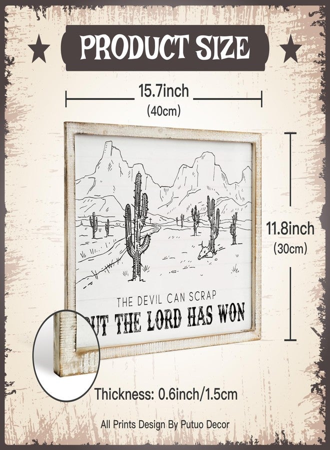 Putuo Decor Bohemian Western Wall Decor, Artistic Cowboy Prints, Square Wall Pediments for Living Room and Hallway (Cactus) - Image 2