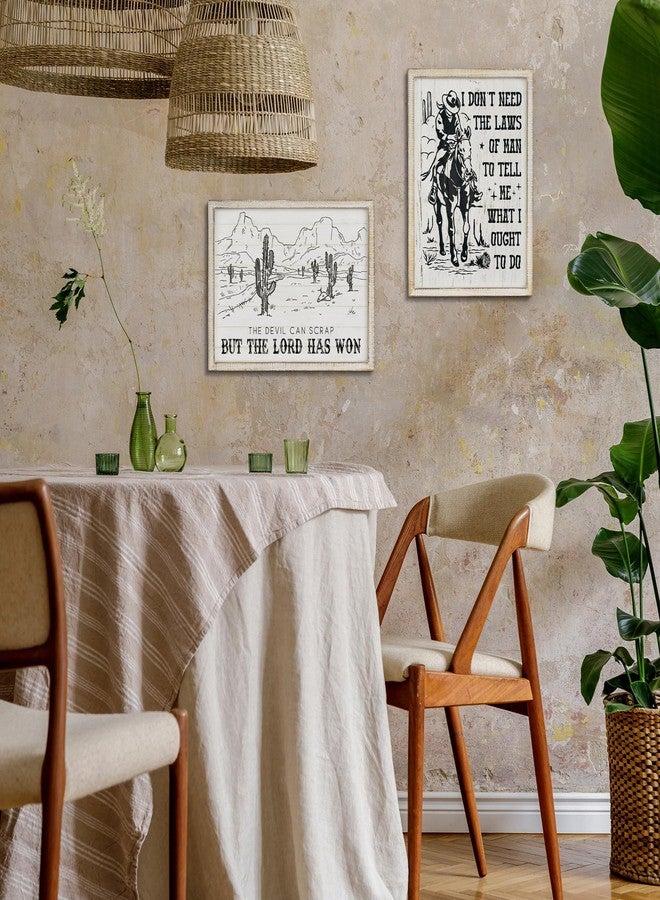 Putuo Decor Bohemian Western Wall Decor, Artistic Cowboy Prints, Square Wall Pediments for Living Room and Hallway (Cactus) - Image 4