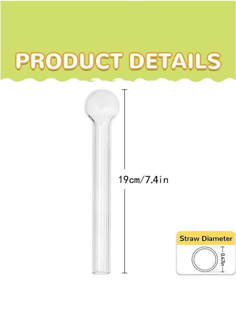 2Pcs Glass Drinking Straw Set Reusable, Transparent & Durable, Eco-friendly Design - Image 5