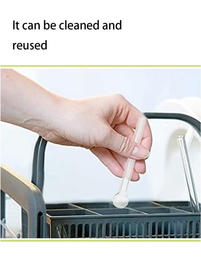 2Pcs Glass Drinking Straw Set Reusable, Transparent & Durable, Eco-friendly Design - Image 2