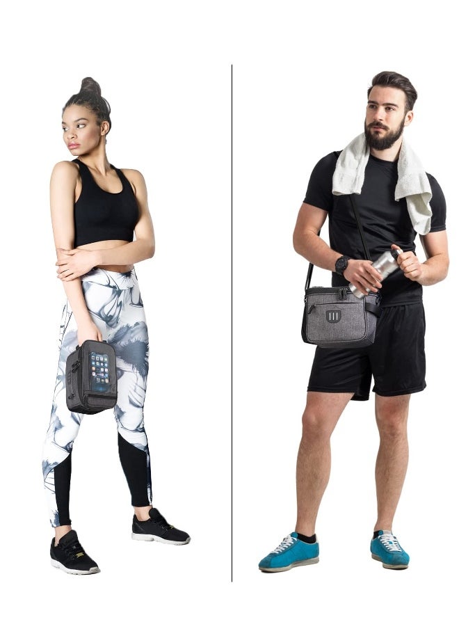 Generic - EXCEFORE Bike Handlebar Bag, Front Frame Bag, Large Bicycle Front Storage Pouch Bag, 6.5 inch Transparent Pouch with Shoulder Strapfor Road Mountain Bike Cycling Travel (Black) - Image 1