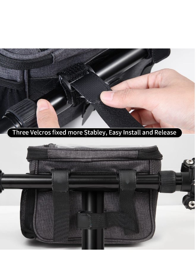 Generic - EXCEFORE Bike Handlebar Bag, Front Frame Bag, Large Bicycle Front Storage Pouch Bag, 6.5 inch Transparent Pouch with Shoulder Strapfor Road Mountain Bike Cycling Travel (Black) - Image 1