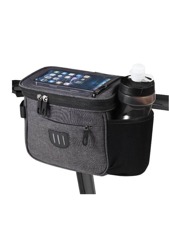 Generic - EXCEFORE Bike Handlebar Bag, Front Frame Bag, Large Bicycle Front Storage Pouch Bag, 6.5 inch Transparent Pouch with Shoulder Strapfor Road Mountain Bike Cycling Travel (Black) - Image 1