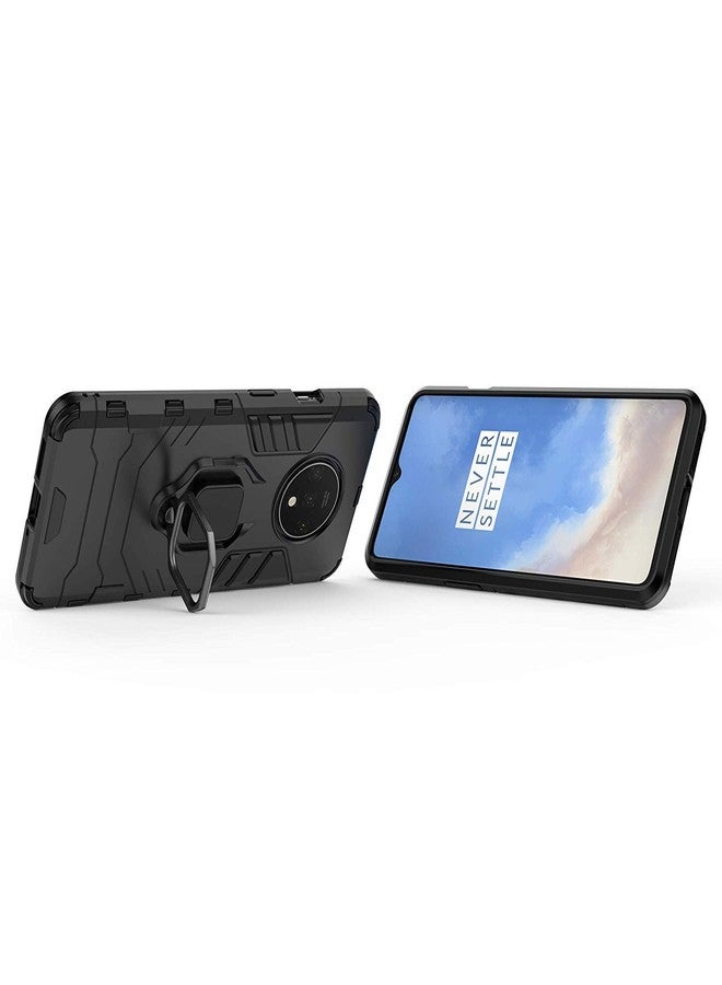 MaiJin LuluMain Compatible with OnePlus 7T Case, Magnetic Car Phone Holder Ring 360 Protective Case for OnePlus7T (Black) - Image 3