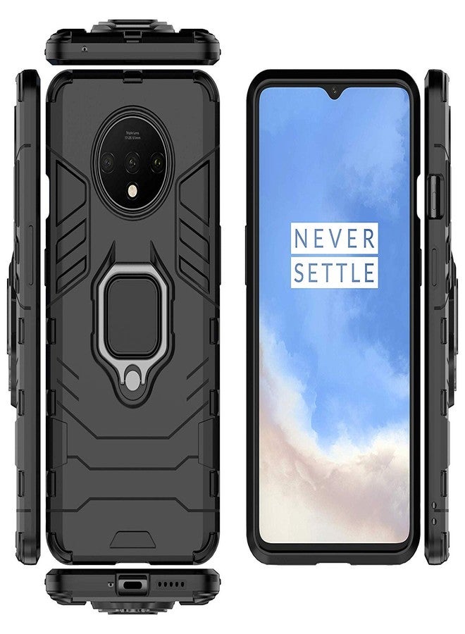 MaiJin LuluMain Compatible with OnePlus 7T Case, Magnetic Car Phone Holder Ring 360 Protective Case for OnePlus7T (Black) - Image 4