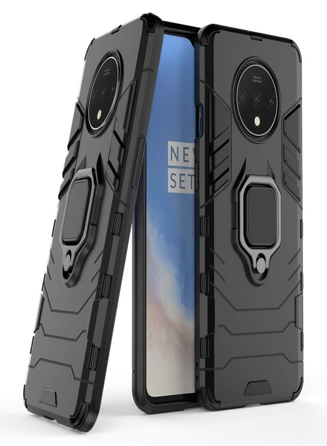 MaiJin LuluMain Compatible with OnePlus 7T Case, Magnetic Car Phone Holder Ring 360 Protective Case for OnePlus7T (Black) - Image 1