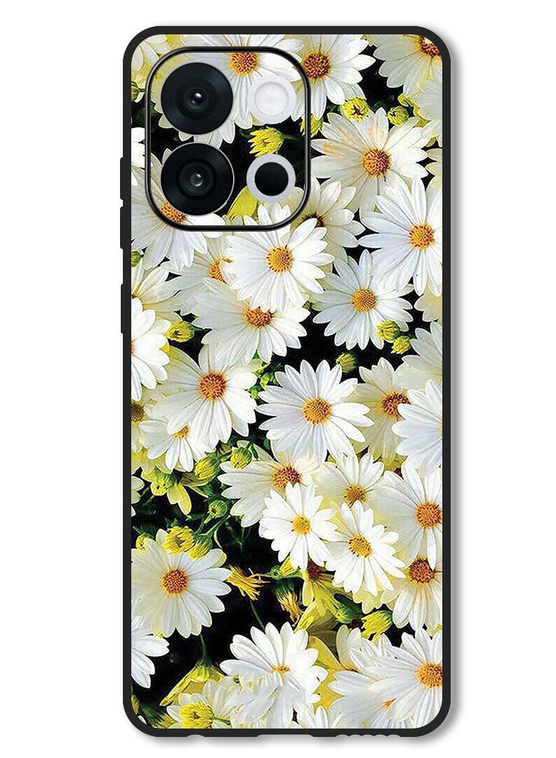 Theodor Case Compatible with OnePlus 13T 6.32 Inch Protection Shockproof Bumper Cover White Flowers - Image 1