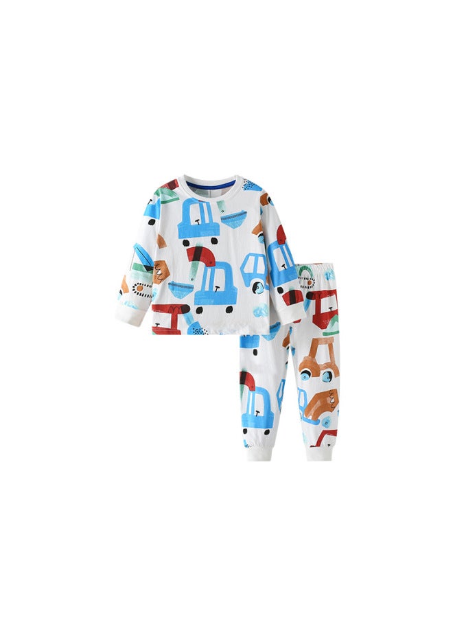 Boys Two-piece Autumn Clothing European And American Kids Round Neck T-shirt Home Clothes