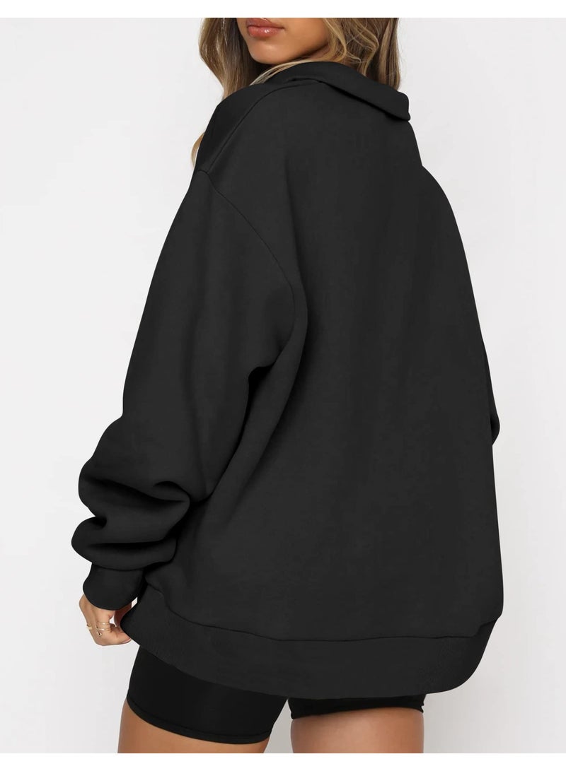 NIBEMINENT Women Sweatshirts Turn Down Collar Zipper Pullovers Long Sleeve Spliced Thick Warm Sweatshirt Outwear Autumn Winter - Image 2