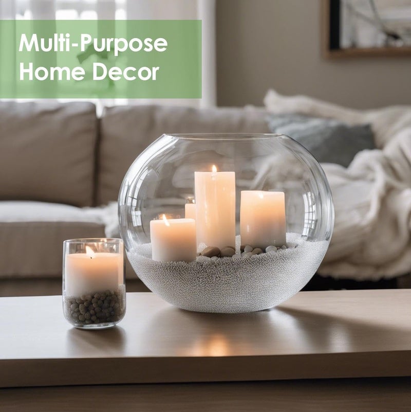Craft And Party, Glass Bubble, 6" Height x 8" Width Glass Fish Bowl Vase, Bubble Bowl vase for Terrarium, Flower vase Centerpiece - Image 4