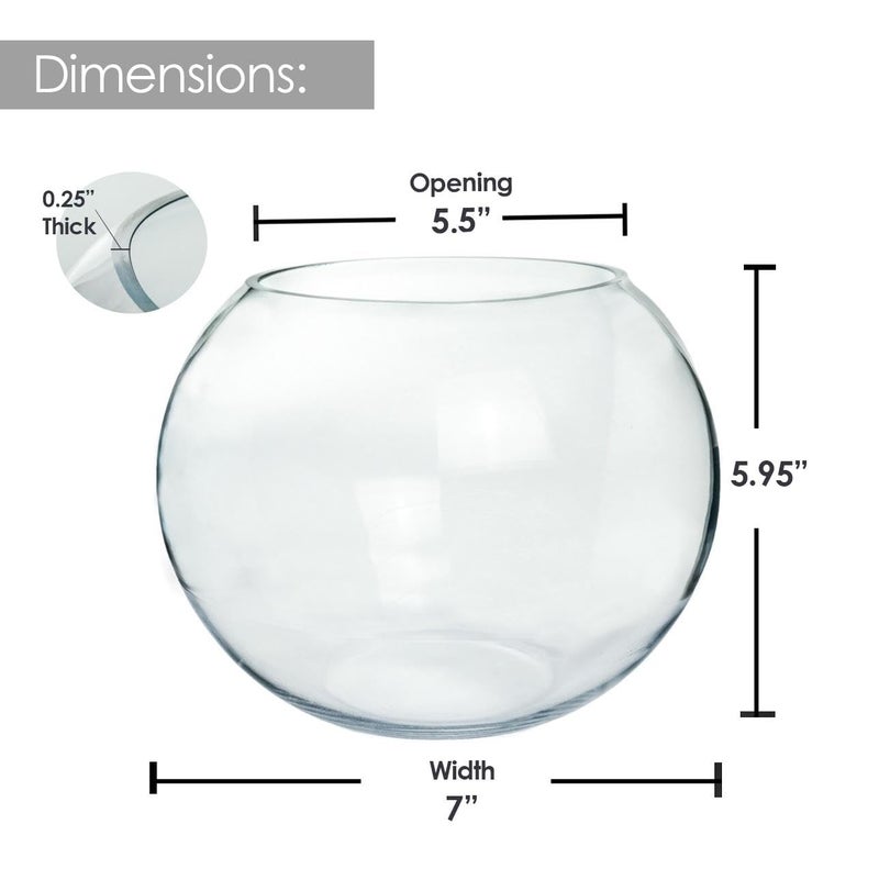 Craft And Party, Glass Bubble, 6" Height x 8" Width Glass Fish Bowl Vase, Bubble Bowl vase for Terrarium, Flower vase Centerpiece - Image 2