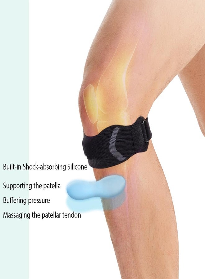iStabo Patella Tendon Knee Strap for Women & Men, Knee Brace for Running, Hiking, Basketball, Tennis, Jumpers Knee & Squats, Patellar Band for Pain Relief, Arthritis, Tendonitis（1, Black - Image 5