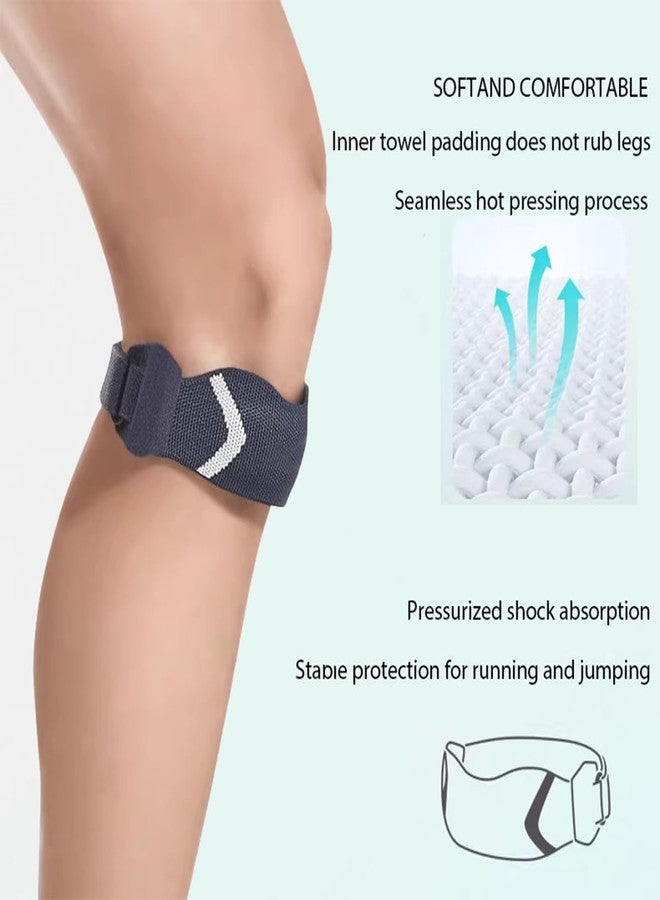 iStabo Patella Tendon Knee Strap for Women & Men, Knee Brace for Running, Hiking, Basketball, Tennis, Jumpers Knee & Squats, Patellar Band for Pain Relief, Arthritis, Tendonitis（1, Black - Image 4