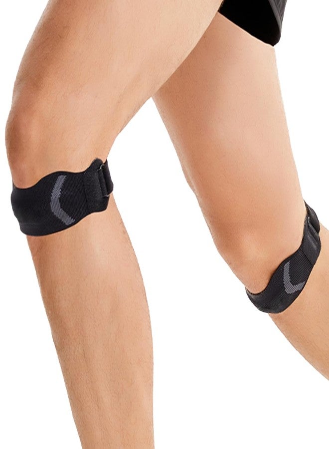 iStabo Patella Tendon Knee Strap for Women & Men, Knee Brace for Running, Hiking, Basketball, Tennis, Jumpers Knee & Squats, Patellar Band for Pain Relief, Arthritis, Tendonitis（1, Black - Image 1