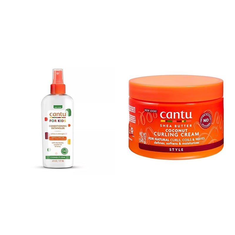 Cantu Conditioning Detangler for Kids Shea Butter 177 ml Packaging may vary Shea Butter for Natural Hair Coconut Curling Cream 340g packaging may vary