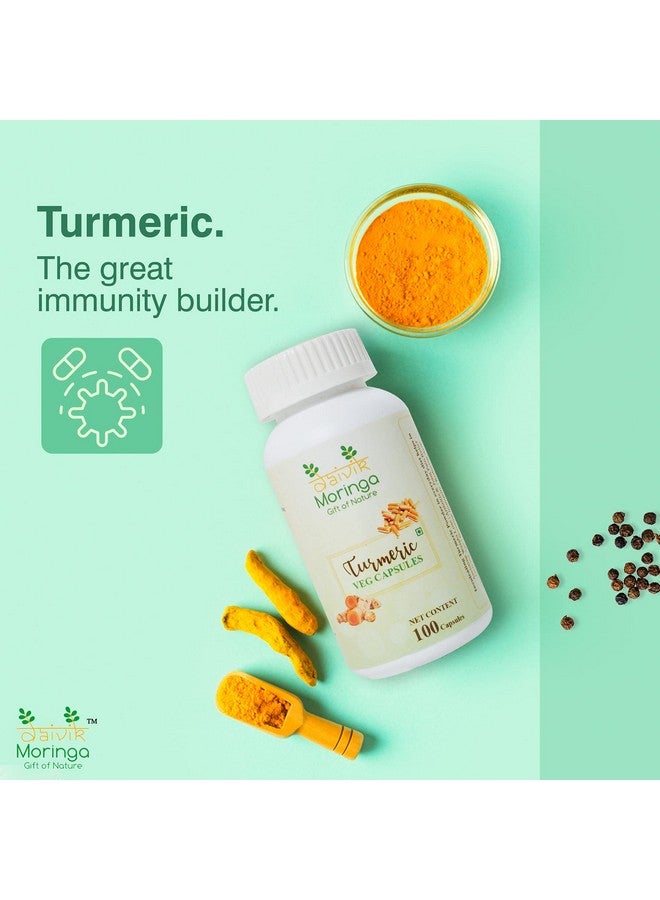 DAIVIK MORINGA GIFT OF NATURE Daivik Moringa Turmeric Veg Capsules - Anti-Inflammatory, Antioxidant Turmeric Curcumin Extract Supplement Tablets Promotes Joint Health, Skin Health and Support Immunity - 100 Capsules - Image 5