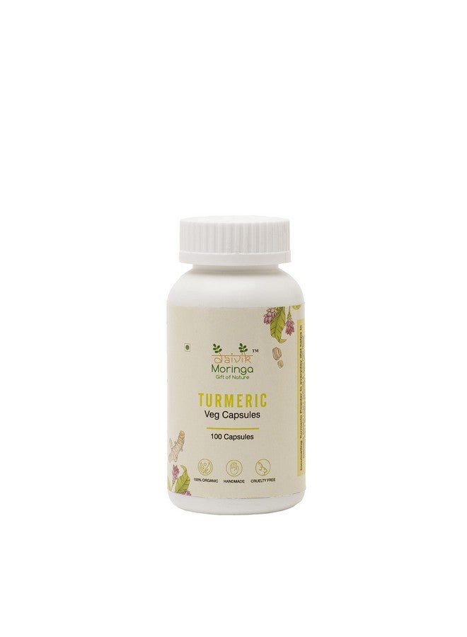 DAIVIK MORINGA GIFT OF NATURE Daivik Moringa Turmeric Veg Capsules - Anti-Inflammatory, Antioxidant Turmeric Curcumin Extract Supplement Tablets Promotes Joint Health, Skin Health and Support Immunity - 100 Capsules - Image 1