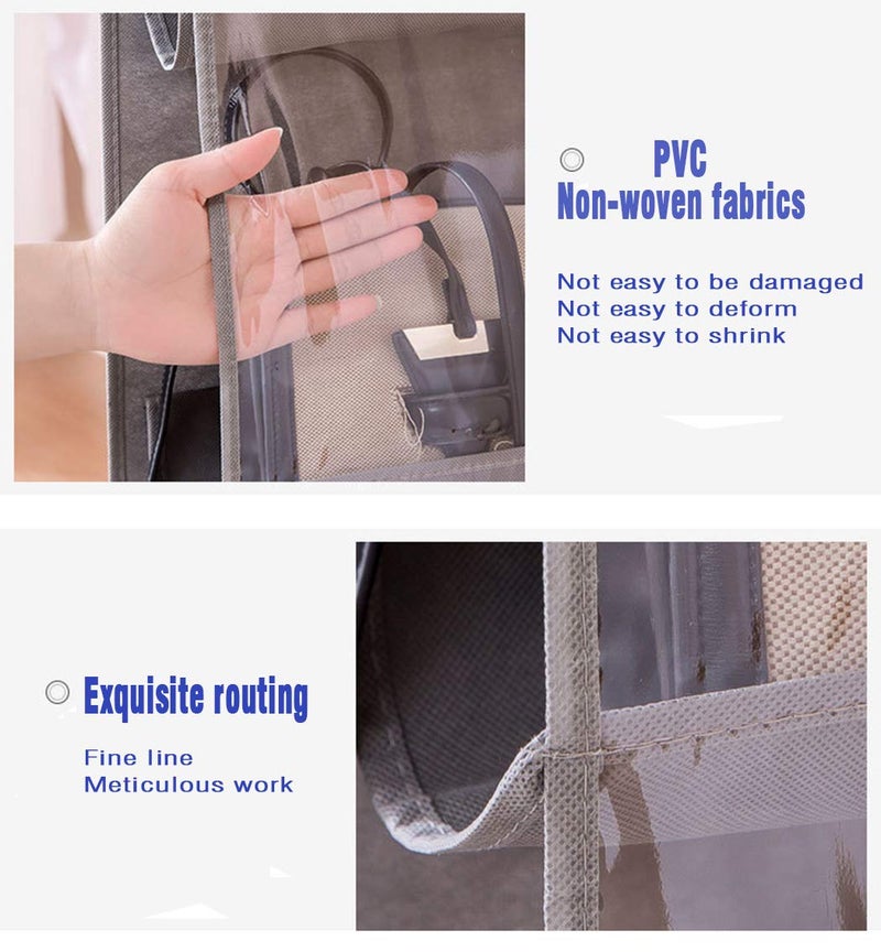 AARAINBOW 1 Pack Hanging Handbag Purse Organizer for Closet, Womens Purse Storage Organizers, Hand Bag Organizer Holder, 8 Pockets Space Saving Wardrobe Purse Holder, 41 L x 13.5W (B-Pink) - Image 4