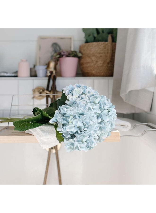 Arabest Blue Hydrangea Artificial Flowers 6pcs Faux Hydrangea Flowers, Fake Flowers for Table Centerpiece, Blue Silk Hydrangea Flowers with Stems for Home Wedding Party Decor - Image 3