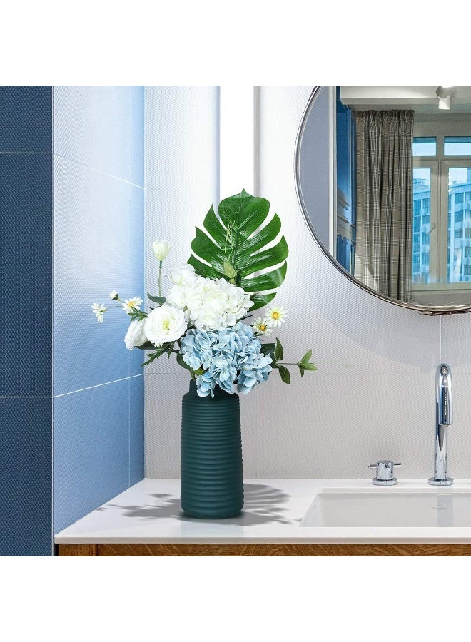 Arabest Blue Hydrangea Artificial Flowers 6pcs Faux Hydrangea Flowers, Fake Flowers for Table Centerpiece, Blue Silk Hydrangea Flowers with Stems for Home Wedding Party Decor - Image 5