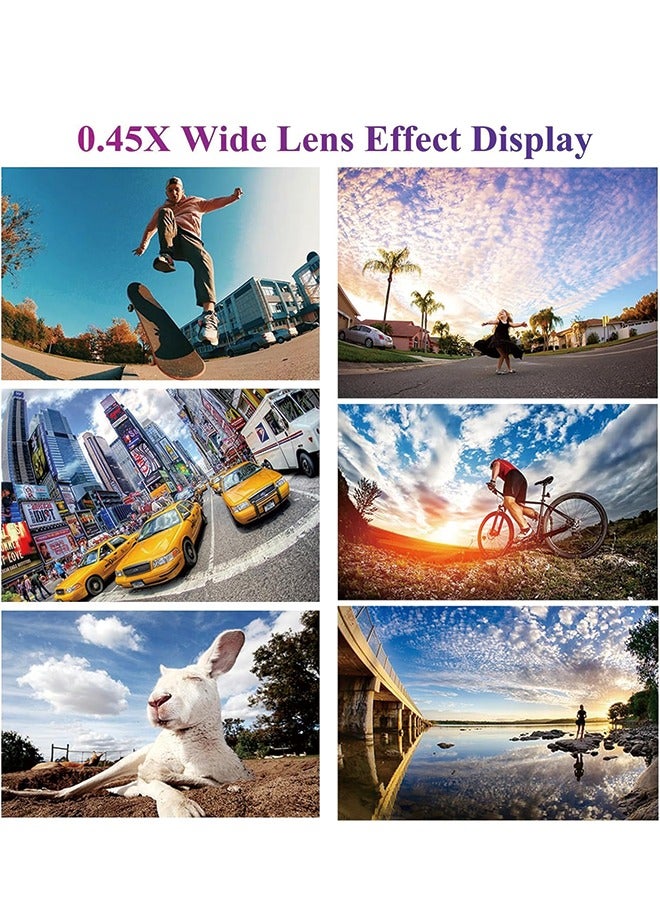 آبيكسل عدسة كاميرا الهاتف من أابيكسل، مجموعة عدسات هاتف محمول تركيب 2 في 1، عدسة بزاوية واسعة 0.45X بزاوية 140° + عدسة ماكرو 12.5X، عدسة تركيب لهاتف آيفون وسامسونج وأغلب هواتف أندرويد. - Image 2