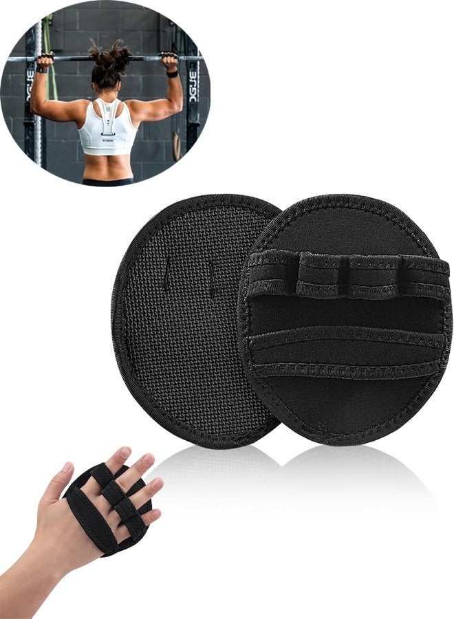 GIFT 1 Pair Breathable Black Calisthenics Gloves, Fitness Grip Pads, Gym Gloves Men and Women, Non-Slip Gloves Gym Grip Pads, for Calestenics, Chin-up and Weightlifting - Image 1