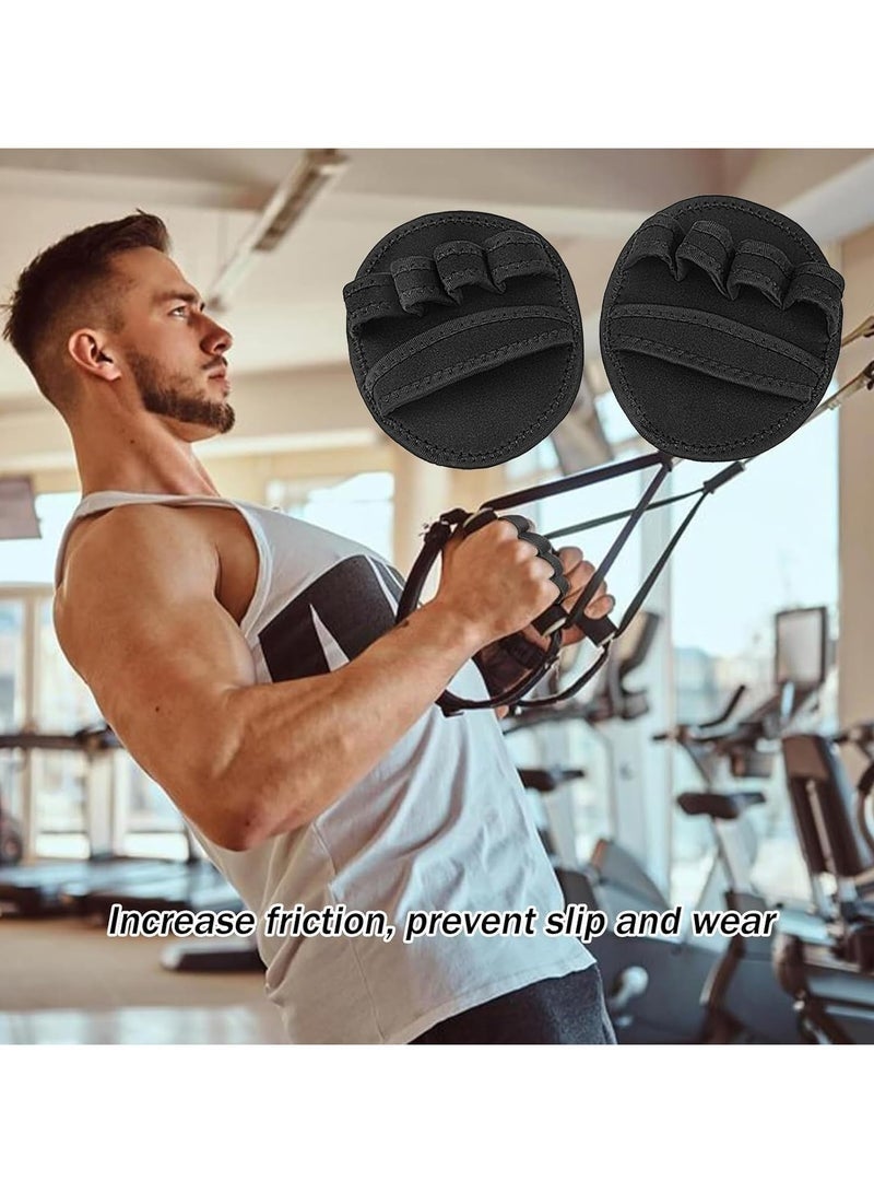 GIFT 1 Pair Breathable Black Calisthenics Gloves, Fitness Grip Pads, Gym Gloves Men and Women, Non-Slip Gloves Gym Grip Pads, for Calestenics, Chin-up and Weightlifting - Image 2