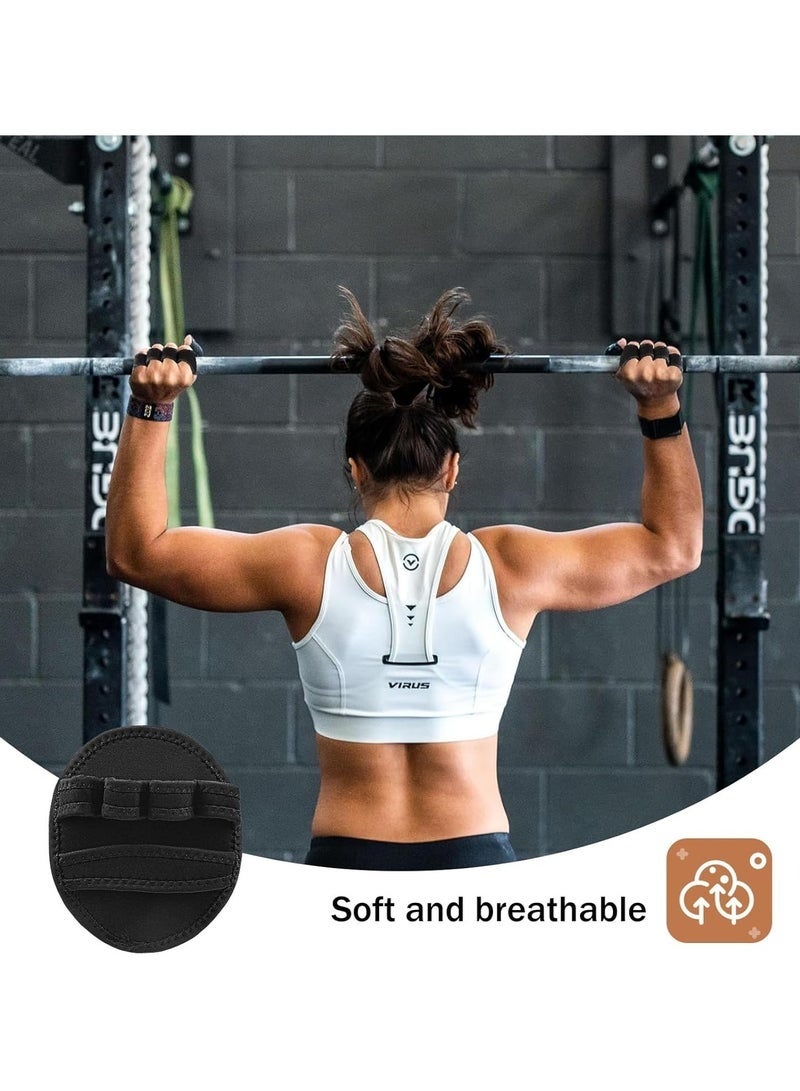 GIFT 1 Pair Breathable Black Calisthenics Gloves, Fitness Grip Pads, Gym Gloves Men and Women, Non-Slip Gloves Gym Grip Pads, for Calestenics, Chin-up and Weightlifting - Image 3