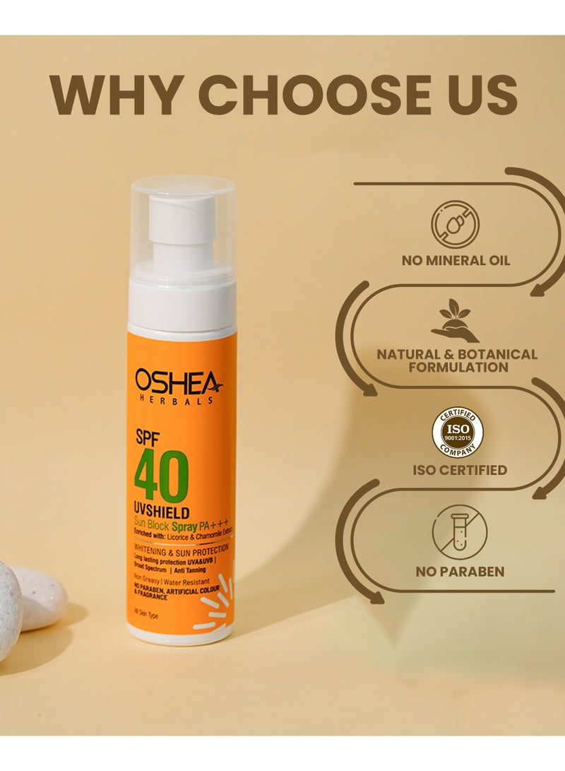 OSHEA Herbals UV Shield Sun Block Spray SPF 40 120 ml - Image 4