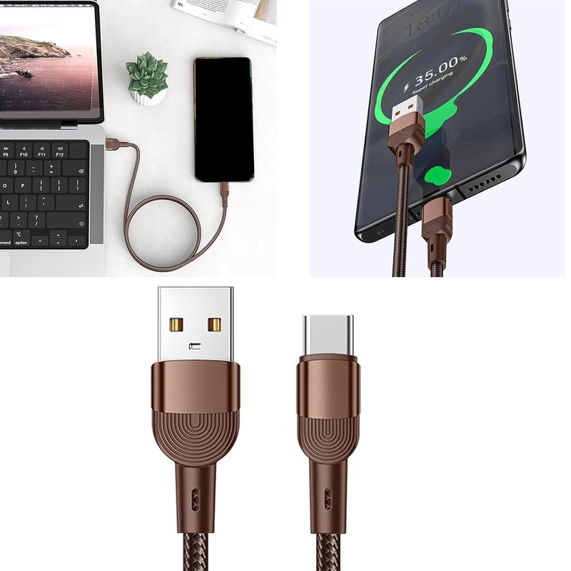 1M/2M 100W 480Mbps Fast Charge Data Sync Cable Type-C USB a to Type-C Cord Braided Data Cord Portable - Image 2