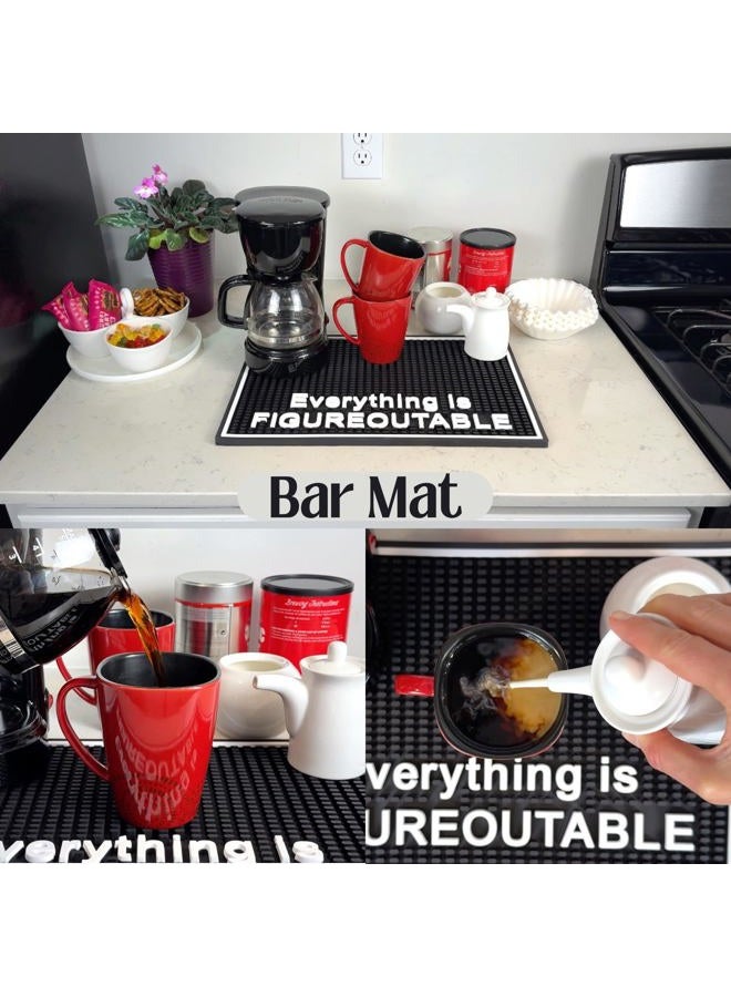 CALUVAR Everything is Figureoutable Sign Motivational Rubber Mat for Countertop 18×12 in, Silicone Desk Sign Style Coffee Station Mat for Countertops, Inspirational HR Office Decor and Coffee Bar Decor - Image 4
