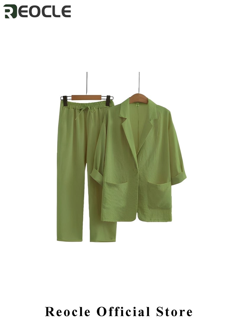 ريوكل طقم نسائي قطن وكتان قطعتين - Image 5