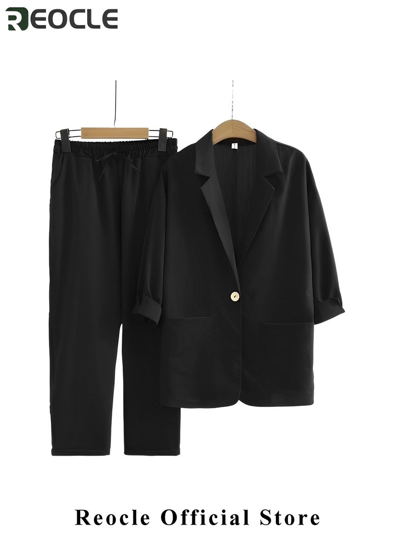 ريوكل طقم نسائي قطن وكتان قطعتين - Image 4