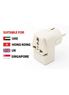 WONPRO Wonpro Universal Adaptor(Dual socket), Rated 13A 250V Compact Size Travel Adapter with Universal Receptacle - Can Accept Different Plug Worldwide) Plug Suitable for UK, Hong Kong, UAE, Singapore, Malaysia 